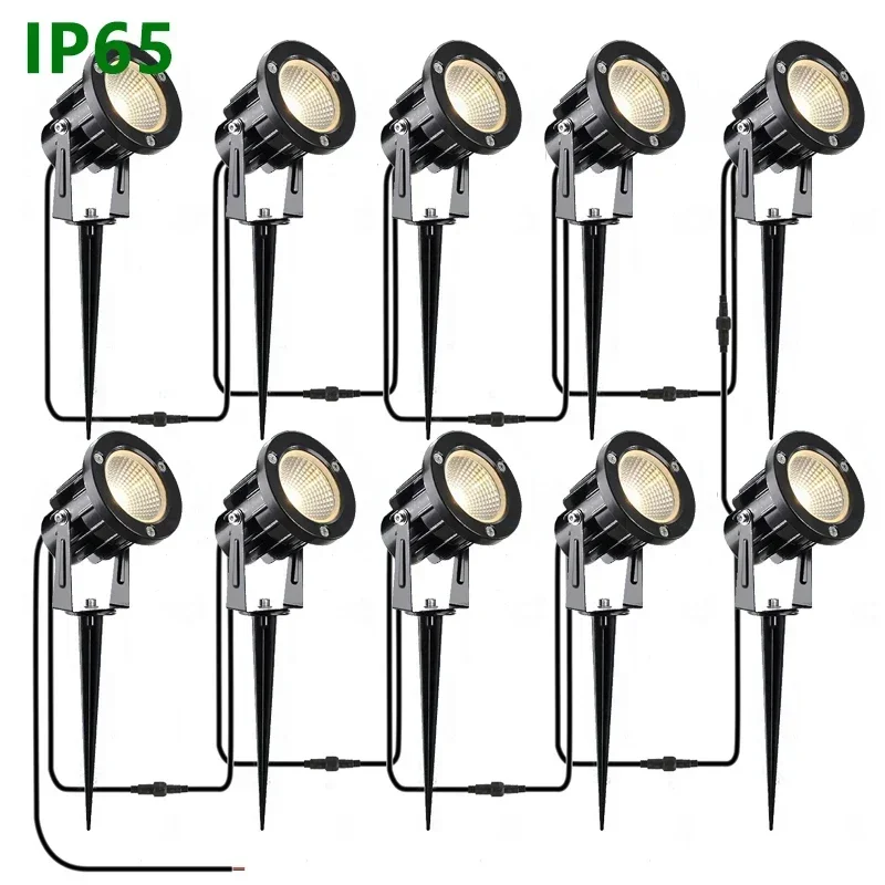 12 واط LED حديقة سبايك مصباح مقاوم للماء إضاءة الحديقة 2- متر سلك مسار الأضواء لتزيين الشرفة AC220V/110 فولت