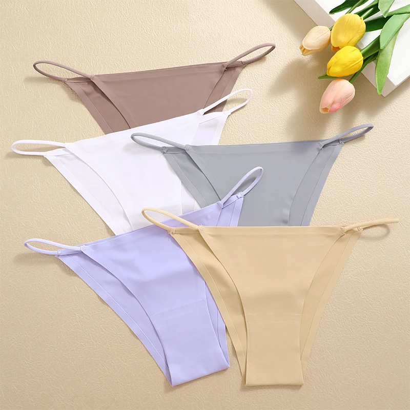 Women's Sexy Underwear Breathable Female T-back Intimate Elastic Rope Lingerie Seamless Low Waist Underpants Lady Bikini Panty