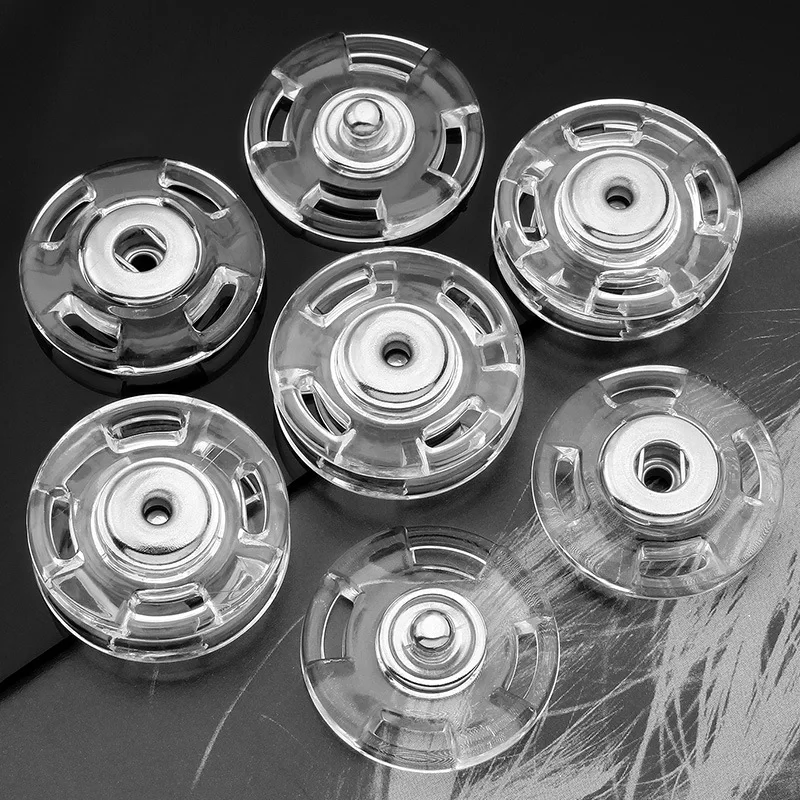 10pcs Transparent Round Acrylic Concealed Snap Button Invisible Coat Button Sweater Baby Clothes Accessories