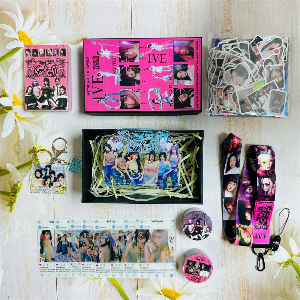 IVE SWITCH-Coffret Cadeau Mystère Kpop, Album Photo, Lanière, Porte-clés, Cadeaux pour IVE Gérance