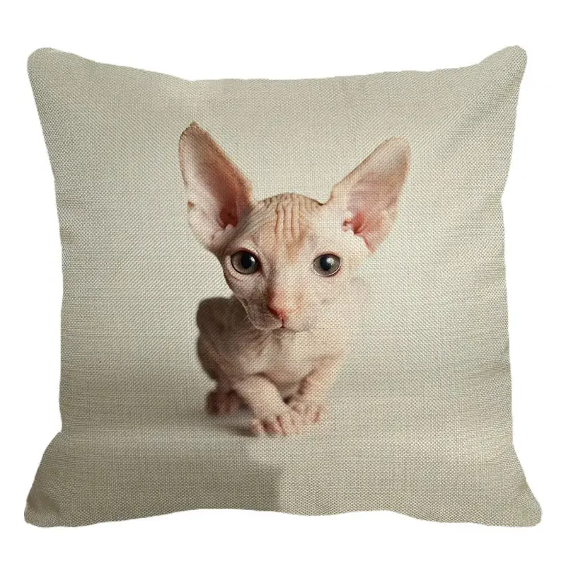 Cute Pet Sphinx Cat Cushion Cover 45X45cm  Pillowcase Home Decoration Car Sofa Decoration Throw Pillowcase