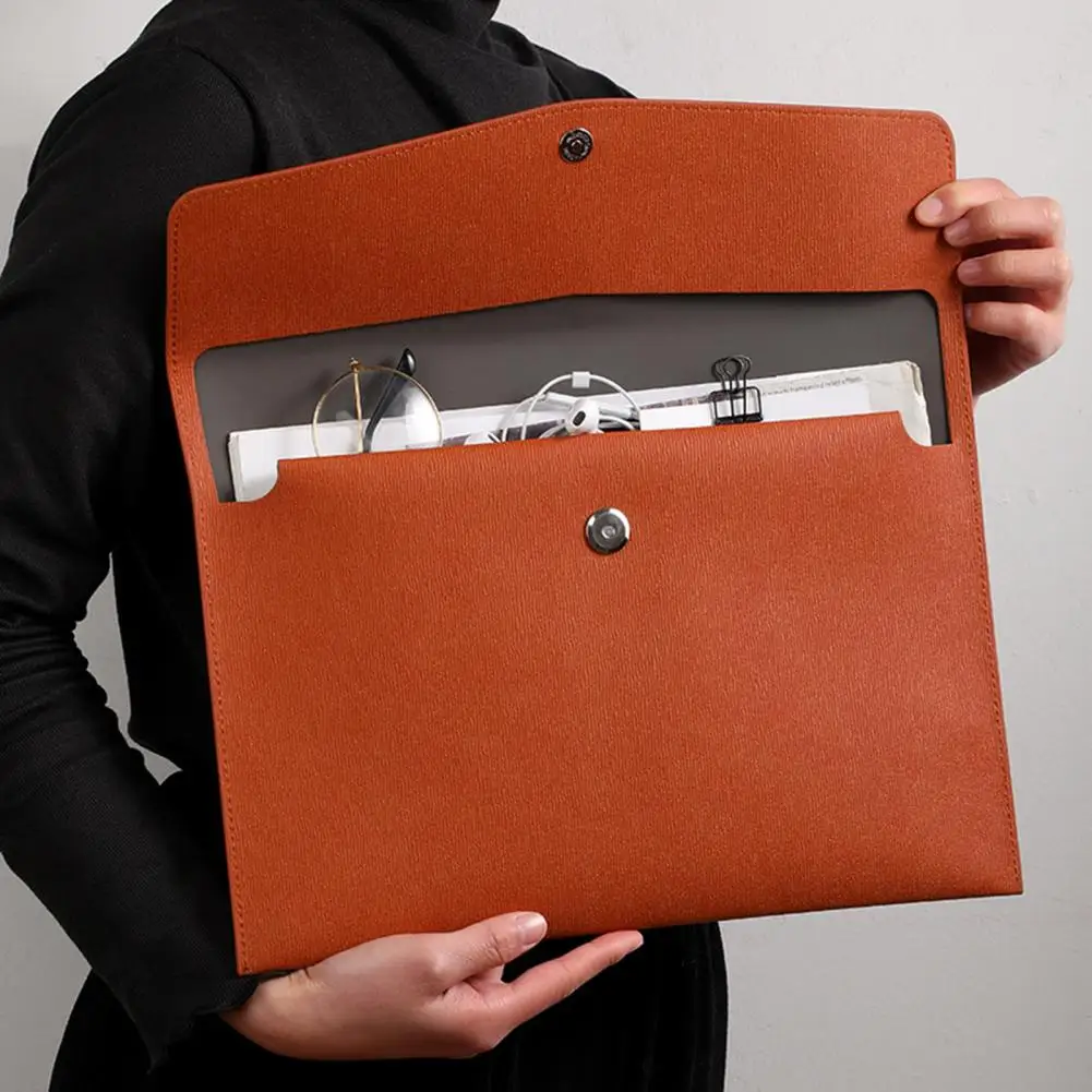 Waterproof Leather A4 Business Briefcase File Folder Document Paper Organizer Storage Bag School Office Stationery