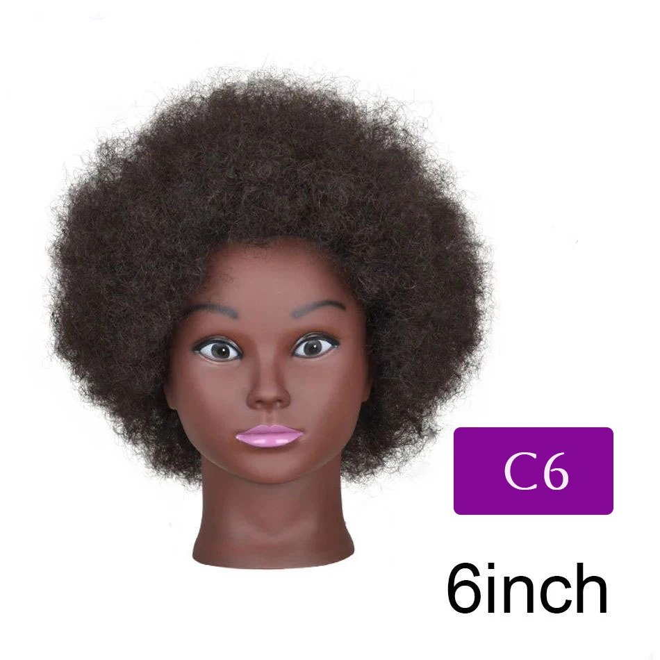 Afro Mannequin heads with 100% real hair, Hair doll training, head Practice styling Braided hair exercises