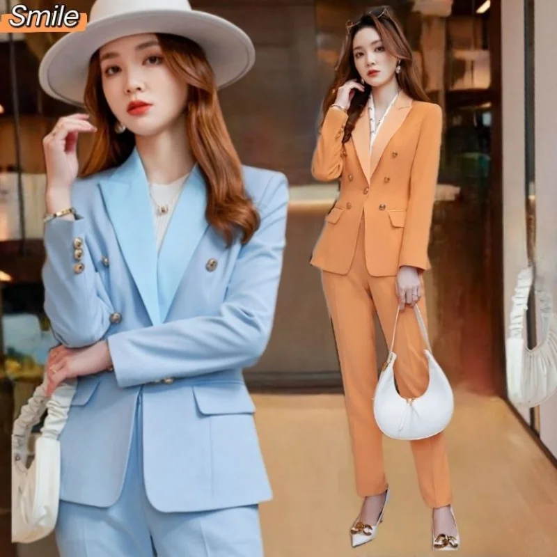 

2022 New Autumn and Winter Long Sleeves Business Women's Clothing Suit Business Formal Wear White-Collar Workwear Graceful Fashi