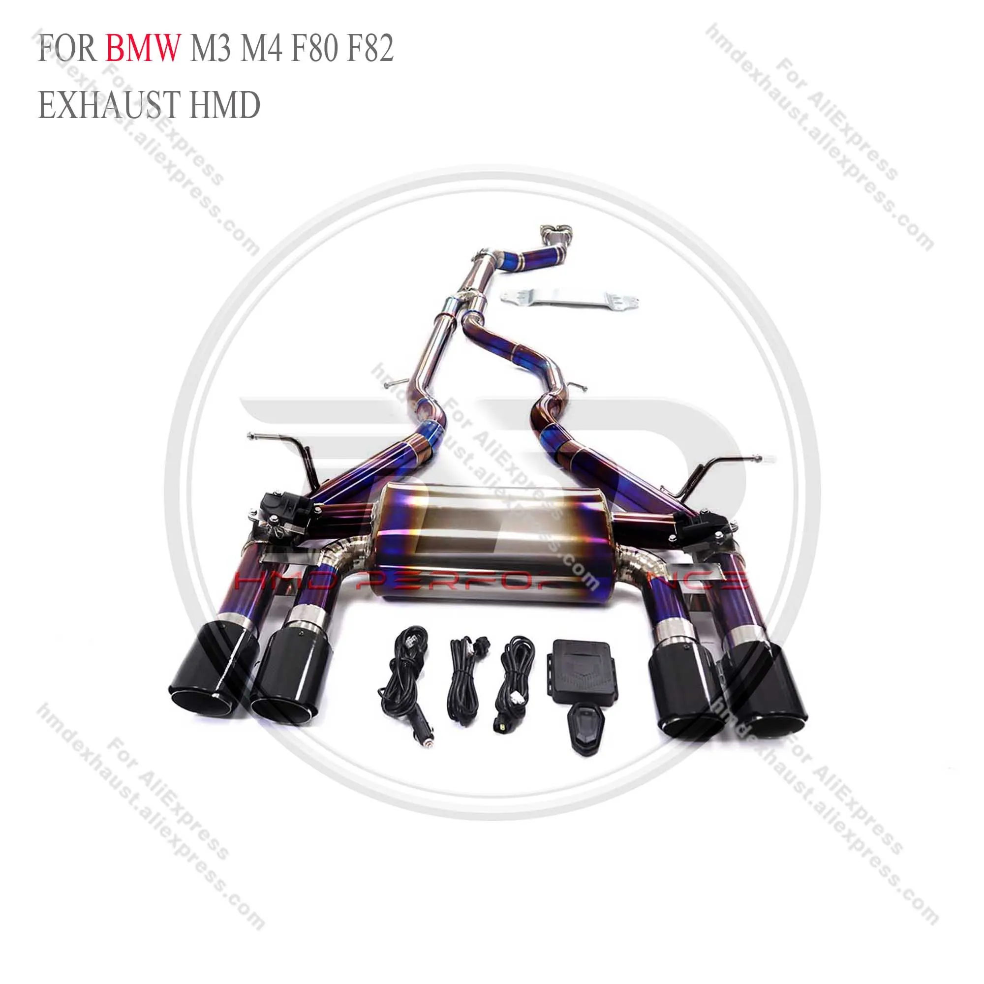 

Титановый Catback HMD для BMW M3 F80/M4 F82 2015-20 Клапан Performance, сертифицированный выпускной клапан