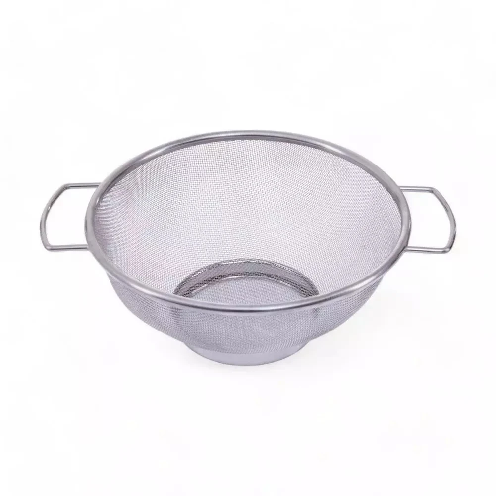 Efficient Kitchen Tool 20cm Stainless Steel Fine Mesh Sieve with Dual Side Handles for Easy Handling and Control