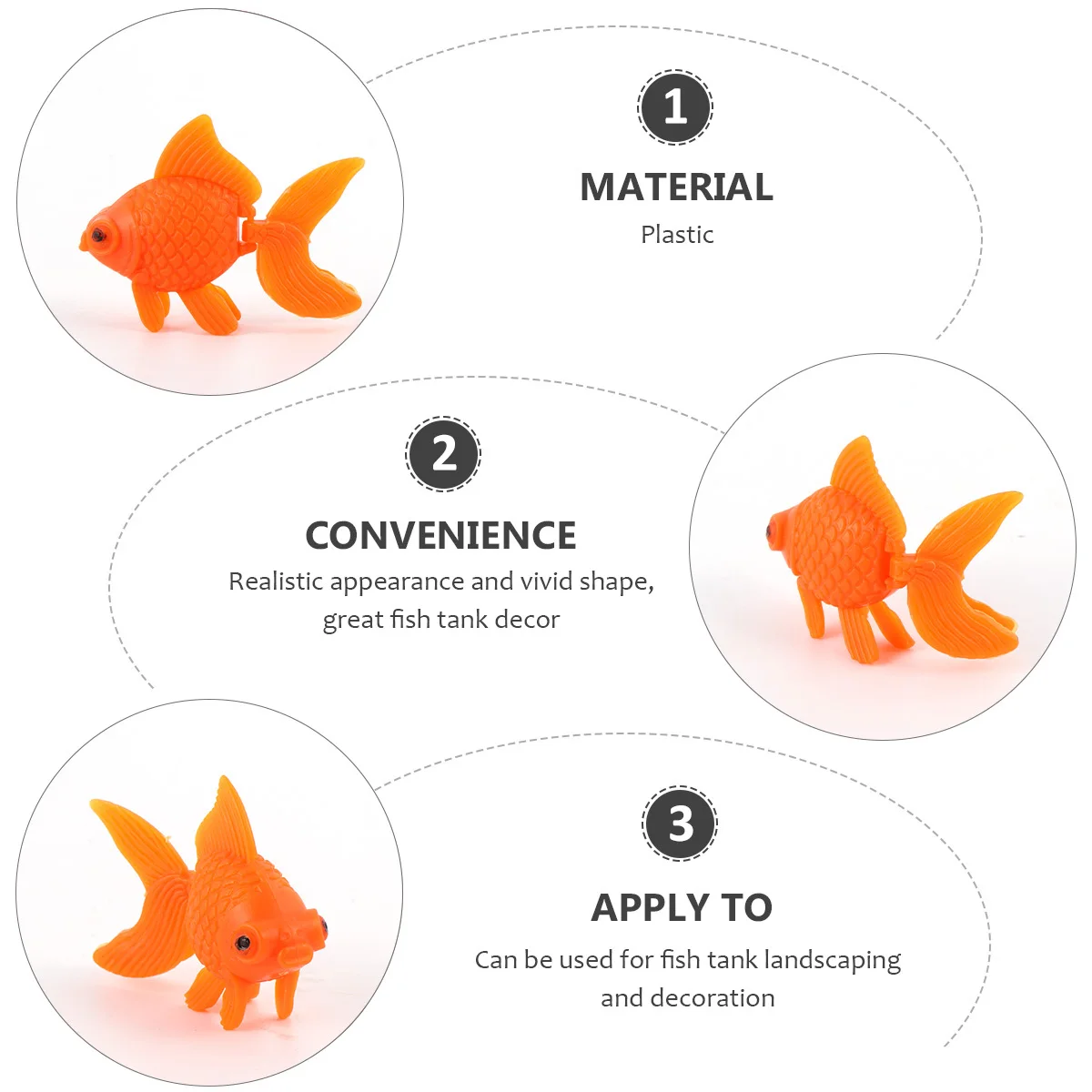 

10pcs Plastic Simulation Small Goldfish Aquarium Fake Fish Decor Artificial Floating Goldfish Fish Tank Decoration For Pet
