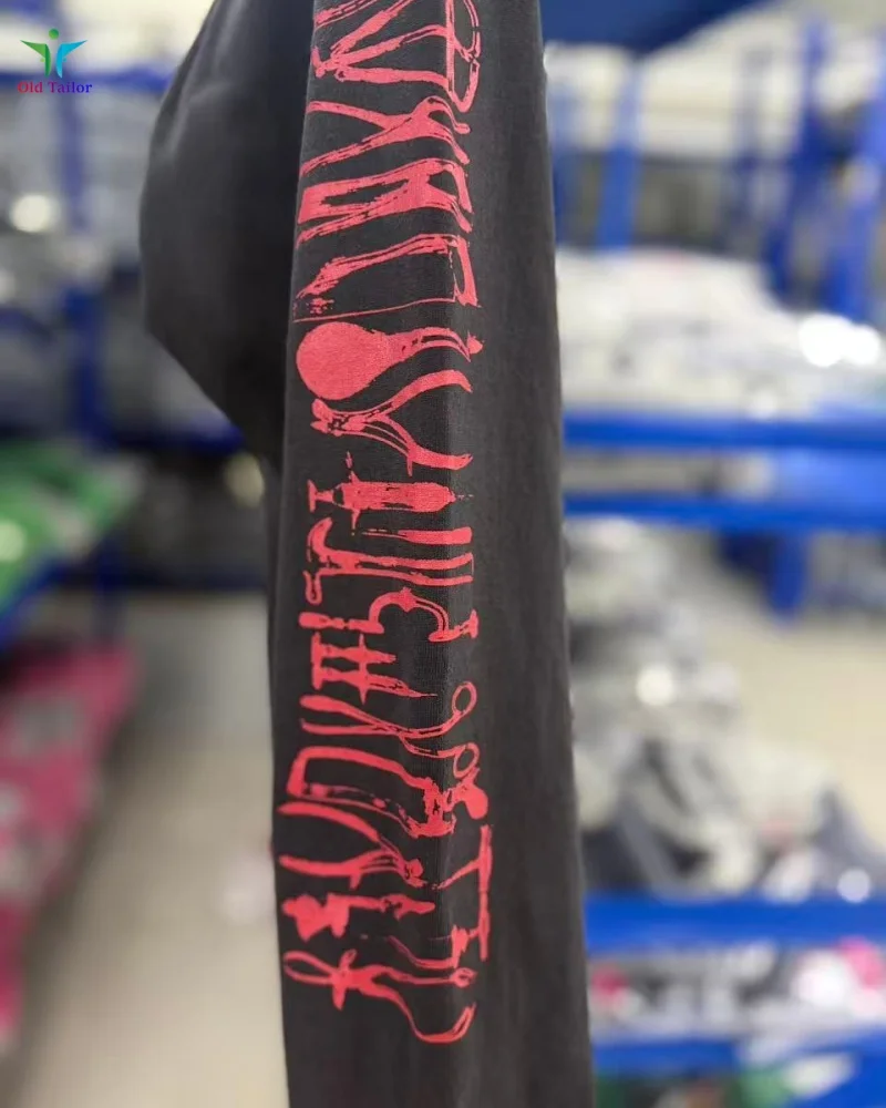 Saint Street 26SS Washed, Patterned, Printed, Distressed Long-Sleeve T-Shirt Summer Hip-Hop Loose Fit High-Quality T-Shirt