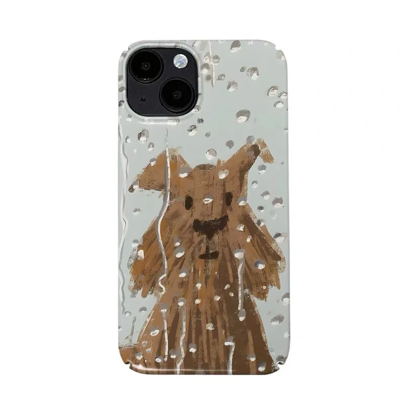 

Brown Glass Rainwater Puppy Phone Case for IPHONE 17 Air 16E 15 PROMAX 14 Plus 13 12 MINI 11 PRO 16Plus XR Acrylic Phone Cover