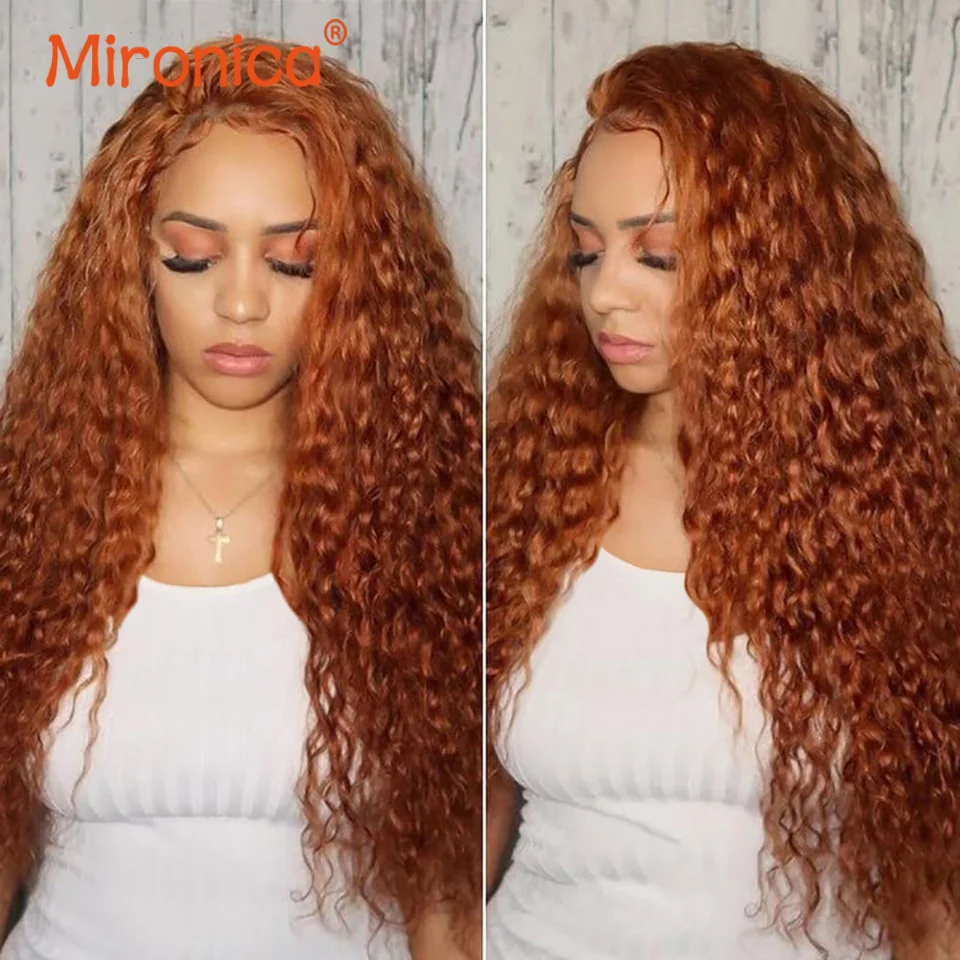 Ginger Orange Water Wave Hair Bundles Brazilian Remy Hair Colored Water Curly Human Hair Extensions #350 Orange Human Hair Weave