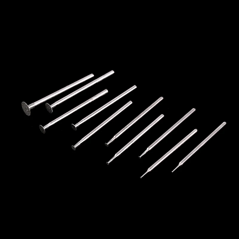 Jade Carve Polish Engrave Tool 10PCS Grinding Bit Accessory Ultra-Thin T Head Shank Diamond Mounted Point Stone