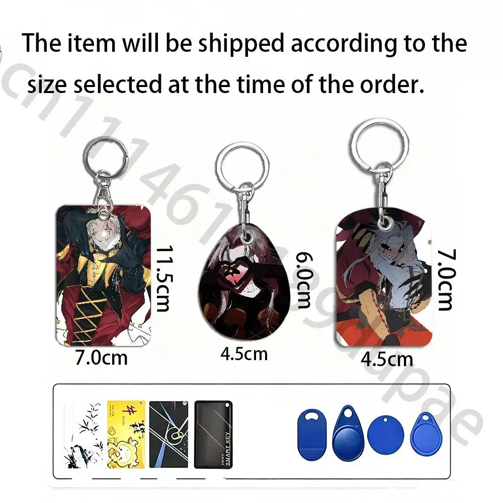 F-Freak P-Pierrots Protective Printed Leather Card Case Metal Keychain for Bank Credit Bus Subway ID Cards