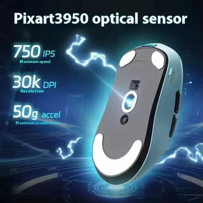 Scyrox V6 Mouse Game Nirkabel Paw3950 Mouse 30000Dpi untuk Game Latensi Rendah Ringan Ergonomis Mouse Kustom DeskRio