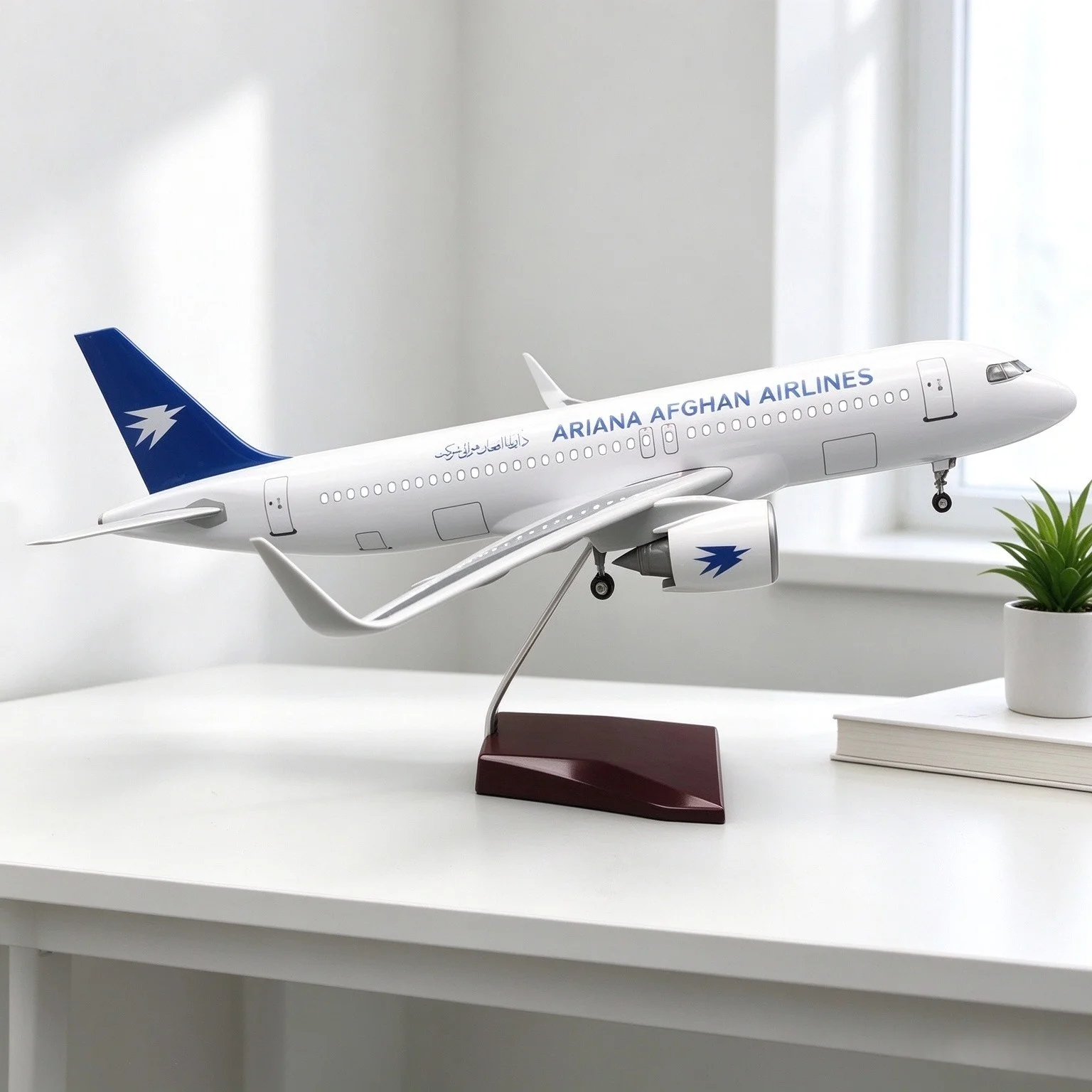 1/80 Scale Airplanes 47cm Air-bus 320 Ariana Afghan Airlines Airplane A320 Neo With Diecast Resin Plane Model Collection Display