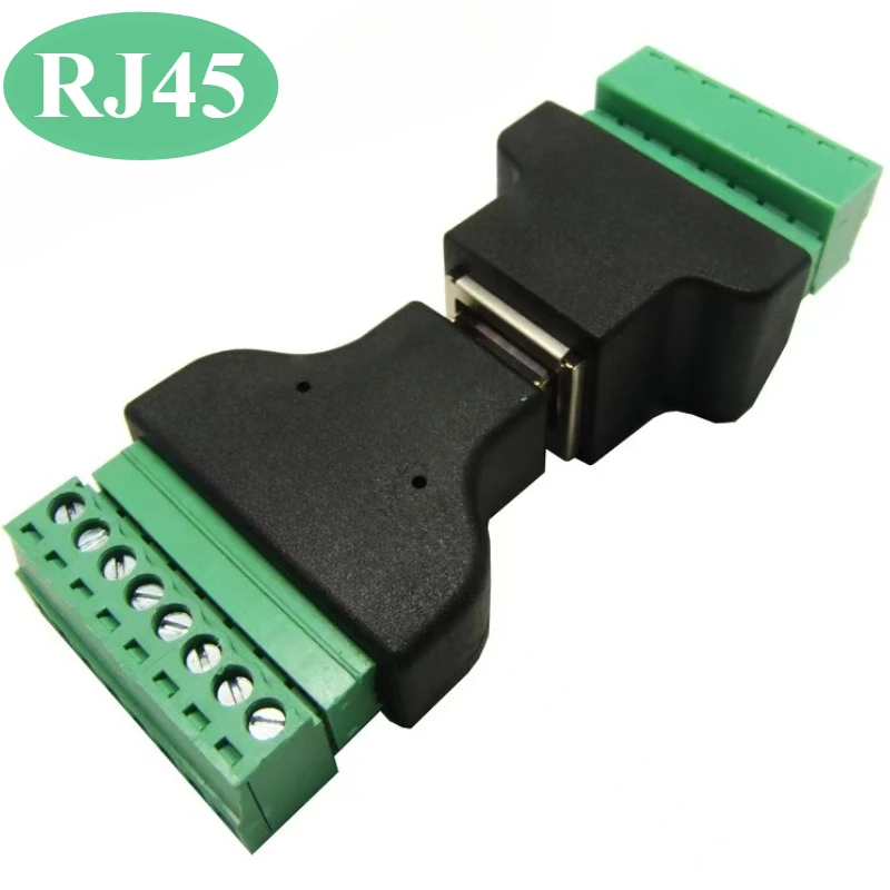 

1 шт., высококачественный адаптер RJ45 для винтовых клемм, разъем RJ45 «мама» на 8-контактный разъем RJ45, разветвитель для CCTV DVR, аксессуары для видеонаблюдения