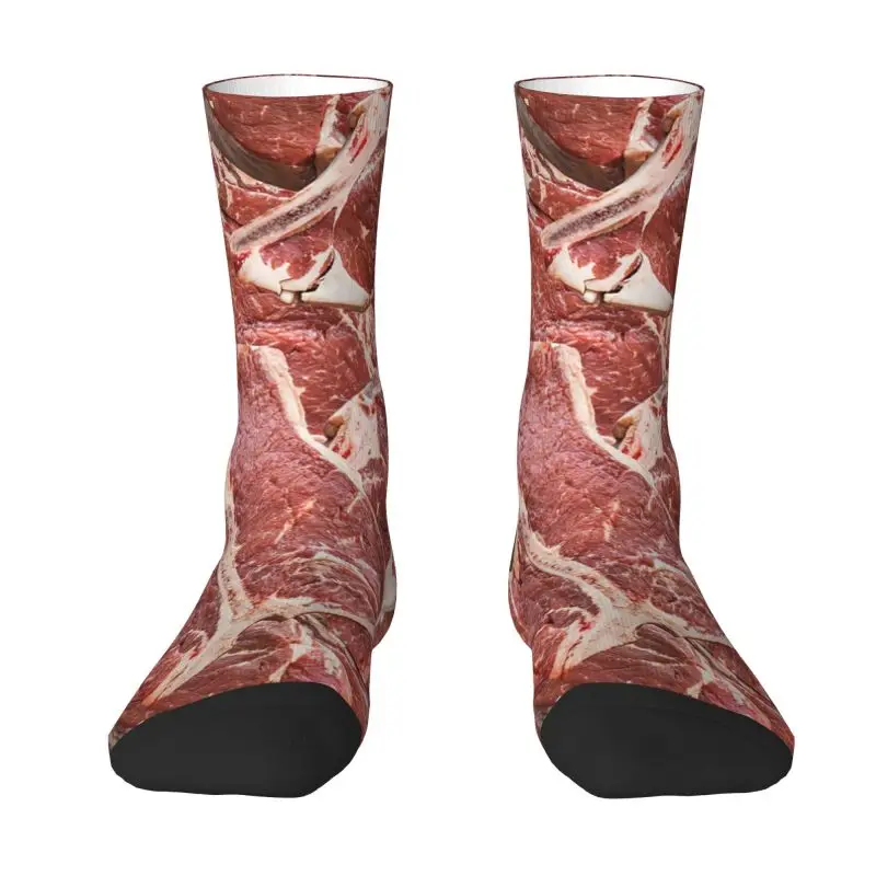 

Cute Printed Too Much Meat Socks for Women Men Stretch Summer Autumn Winter Funny Crew Socks