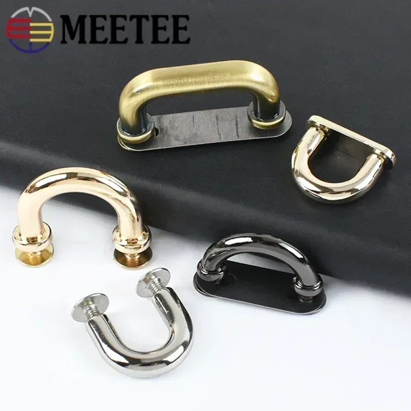 Meetee 10Pcs D Ring Metal Arch Bridge Buckle Bag Strap Hook O Rings Side Clip Clasp Belt Buckles Handbag Hardware Accessories