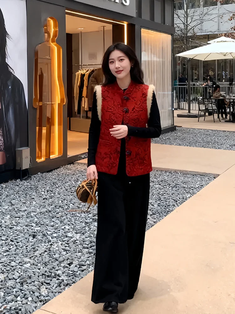 

Faionable Thiened Svel Vest Женский осенне-зимний свободный жилет Personali с верхом и пуговицами, длина из полиэстера...