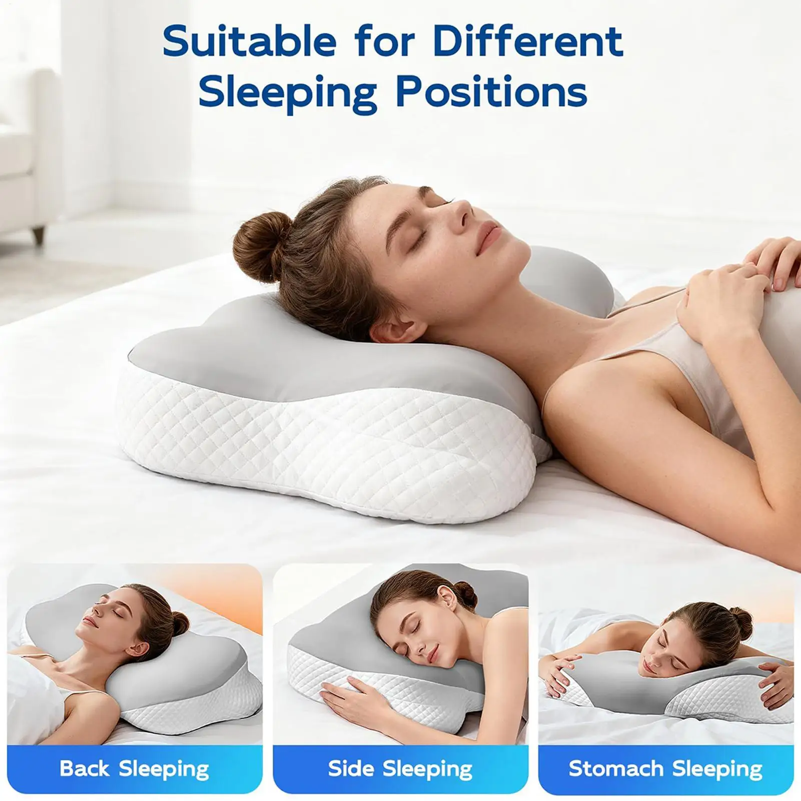 

Cervical Pillow For Side Sleepers Memory Foam Breathable Sleeping Accessories Orthopedic Cervical Pillow For Office Drivers
