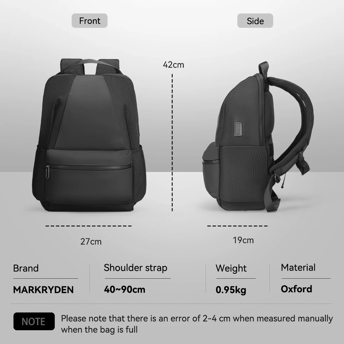 Mark Ryden Lightweight Waterproof Backpack with USB Charging Port for 15.6-inch Computer backpack student