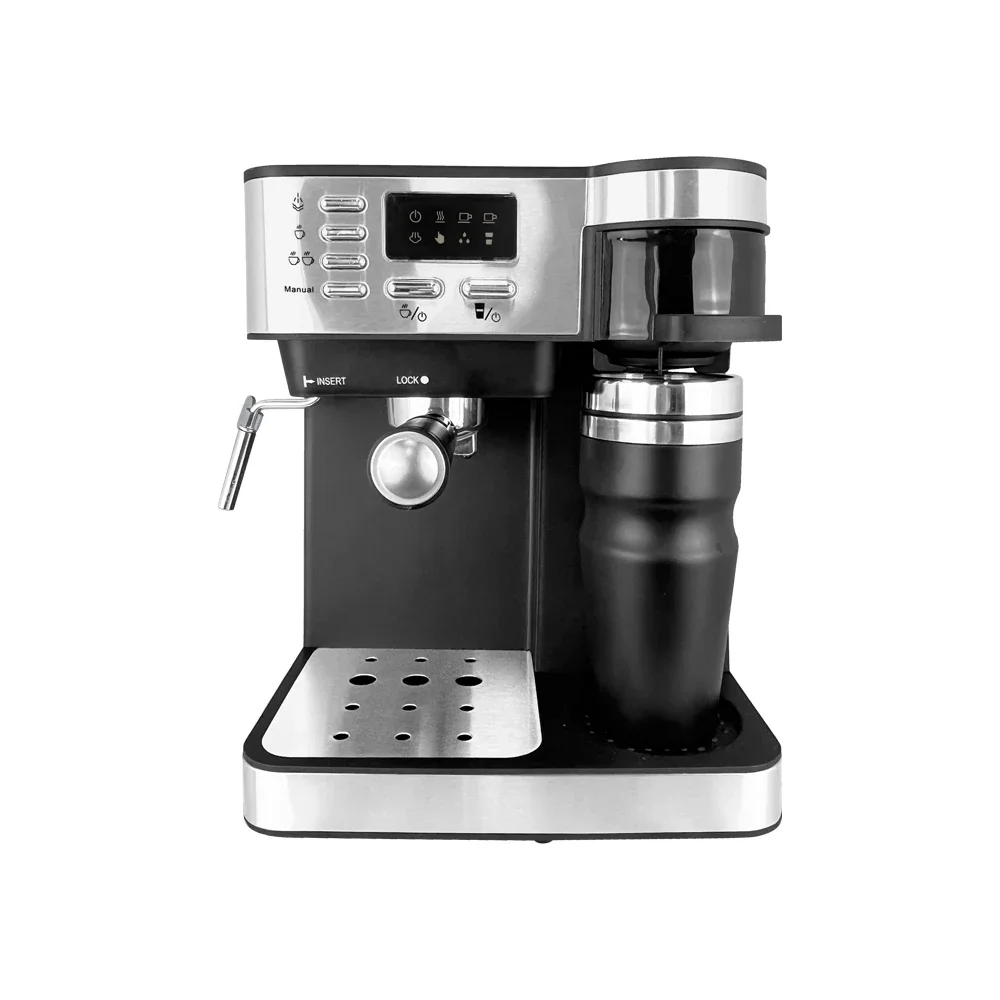 Professional Multi Function Coffee Maker 2 In 1 Stainless Steel Espresso Coffee Machine With Portable Coffee Mug For