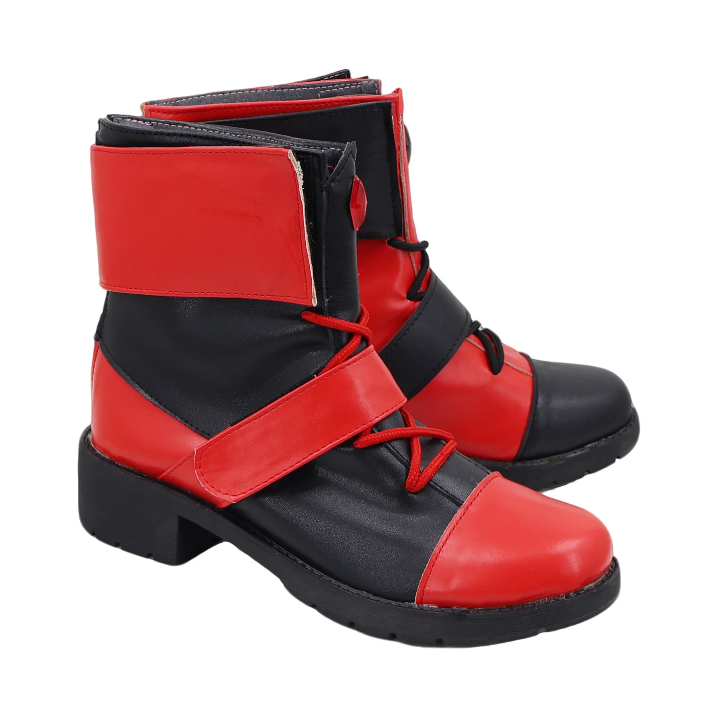 Harley Cosplay Shoes Red Black Quinzel Suicide Isekai Joker Girl Squad Boots Anime Halloween Custom made