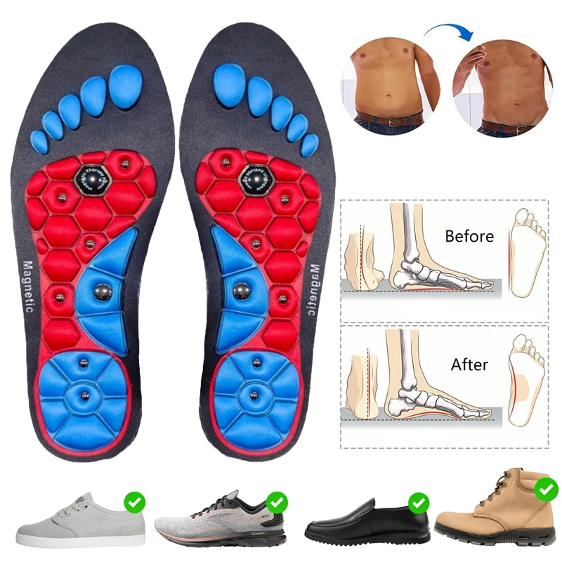 Magnetic Acupressure Insoles Orthopedic Insole for Men and Women Remove Odor Massage Insole Relaxation Shoe Pads Comfort Soles