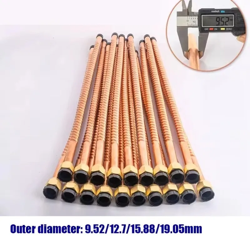 Copper bellows With nut for Air conditioner inner unit anti-dented Soft state copper tube 10 16 19mm Copper pipe Length 40 65cm