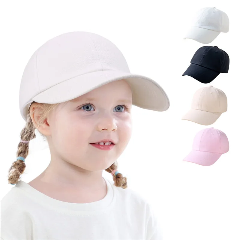 

Kids Baby Baseball Sun Hat Boys Girls Casual Style Solid Color Adjustable Polyester Cotton Summer Cap