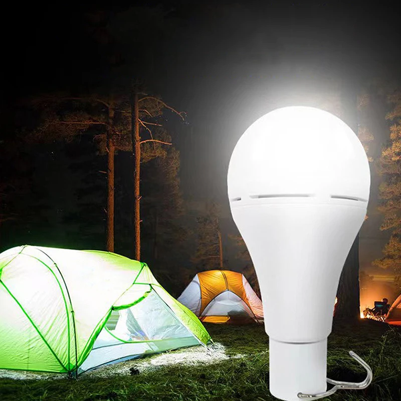 LED Solar Bulb Light Waterproof Outdoor 5V USB Charged Hanging Emergency Sunlight Powered Lamp Portable Powerful Indoor House