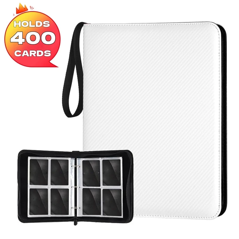 4-Fach-Kartenbinder (400 Karten) – Carbonfaser-PU, Schwarz/Blau ​ ​ Professionelle Aufbewahrung für TCG- und Gaming-Karten. Sammlerstücke – Detail 9