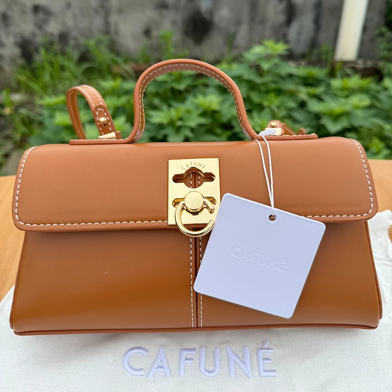 CAFUNE Bag Niche Ladies Leather CAFUNE Stance Wallet Shoulder Messenger Handbag Trapezoidal Bag