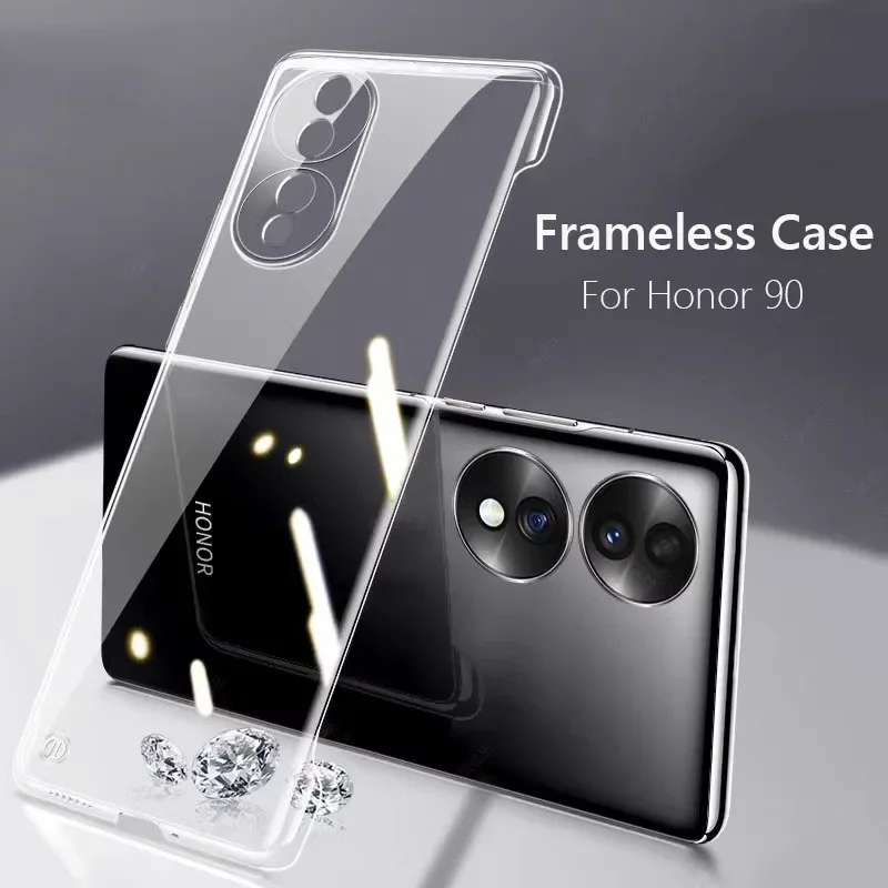 Frameless Slim Clear Hard Back Cover Case On For Honor 90 Pro Lite Honor90 Pro Honor90 Lite 5G ShockProof Coque Phone Cases