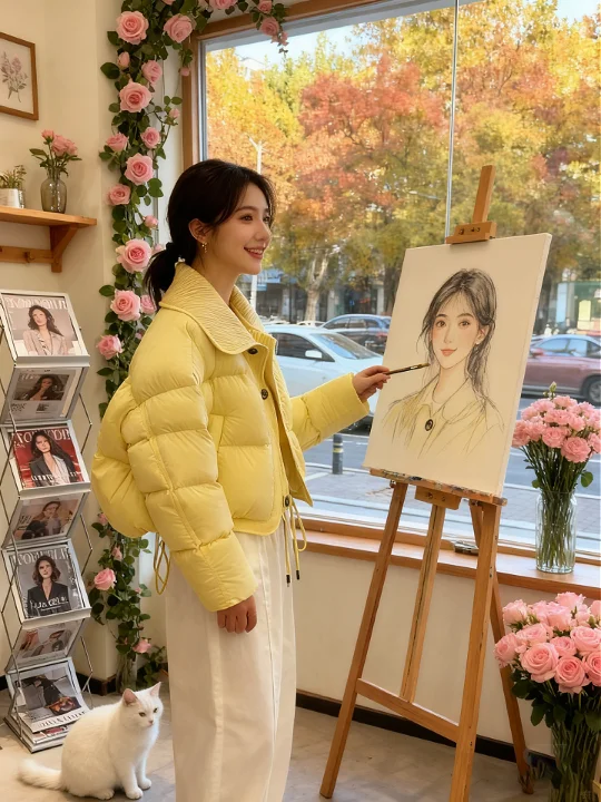 

2025 Winter New Arrival Ultra-Thin Quilted Cotton Jaet ort Thi Warm Unique Cotton Coat for Small Figures Commute Sle