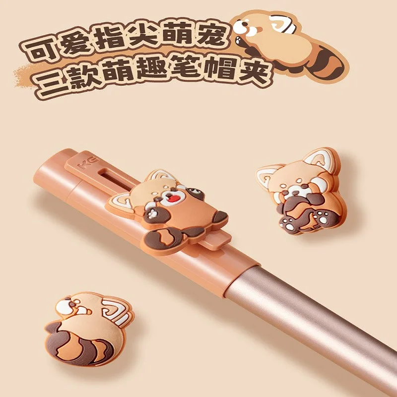 KACO Kawaii Fountain Pen Lesser Panda Set EF Tip Cute Pet Series Mingjian Ink Bag and Absorbe Writing Stationery Srudent Gift