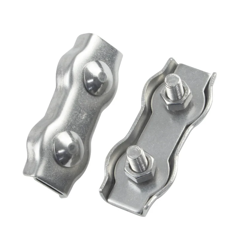 1Pcs M2-M6 Stainless Steel Double Post Bolt Clip Wire Rope Cable Clamp Caliper Rope Simple Grip DIY Cable Fastener Hardware