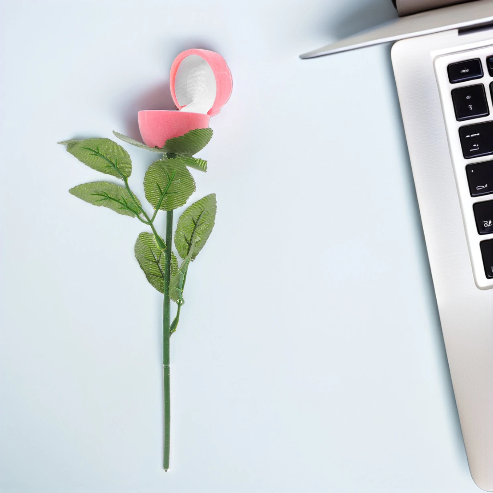 

2Pcs Rose Ring Box Jewelry Case Romantic Earring Storage Flower Holder Valentine Gift Packaging High Quality Plastic Durability