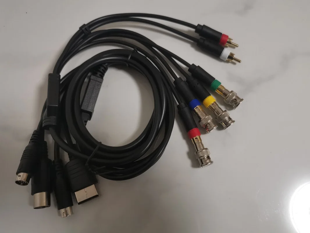 Cable de Monitor de Color de repuesto 4 en 1 RGBS/RGB para consola de juegos MD1/MD2/Saturn/DC Dreamcast, sin cable de componente