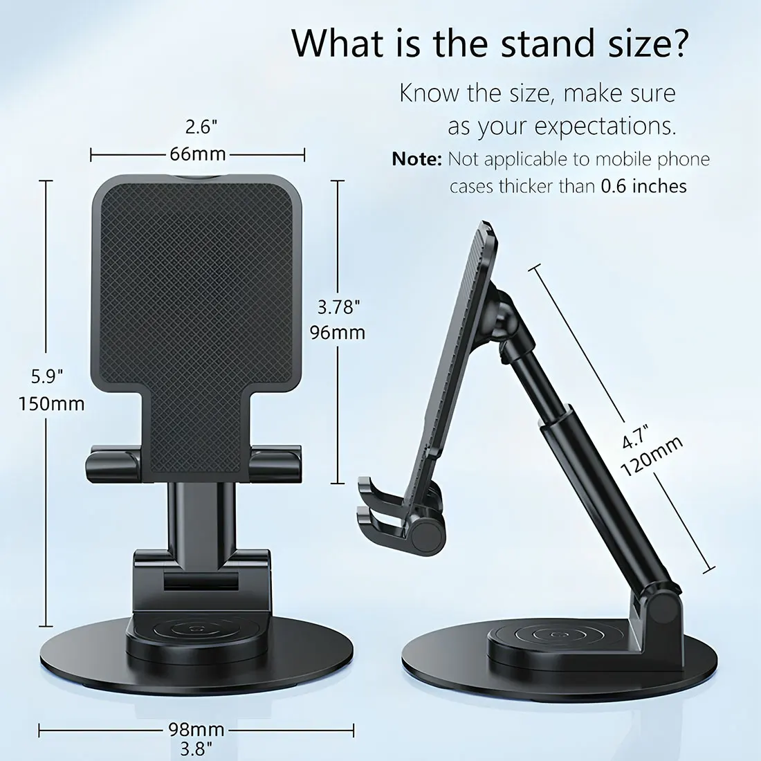 Phone Stand for Desk, 360 Degree Rotating Phone Holde Adjustable Cell Phone Stand Accessories Portable Smart Phone Stands