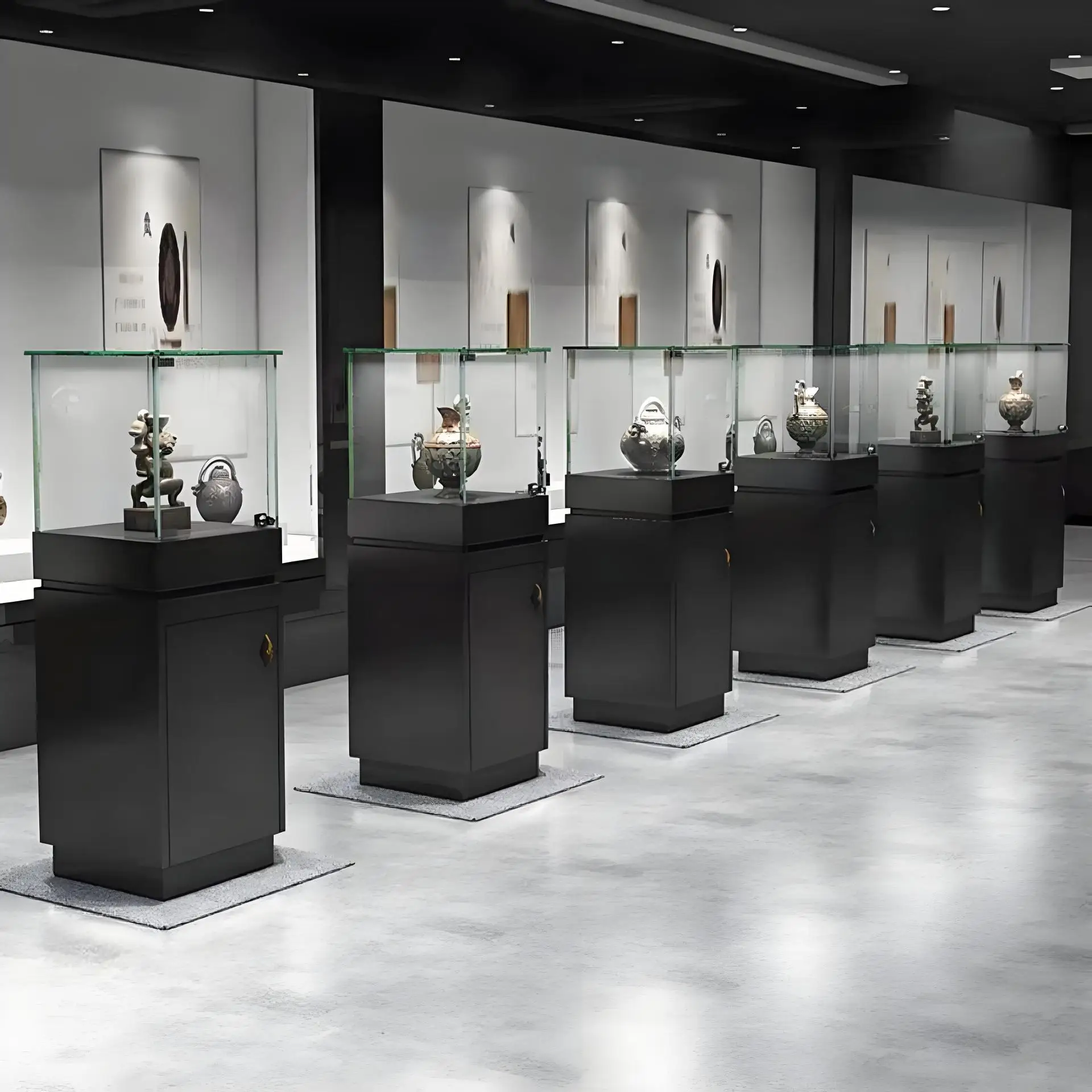 Painting cultural relics, antiques, statues, artworks, glass independent cabinets, display cabinets customization