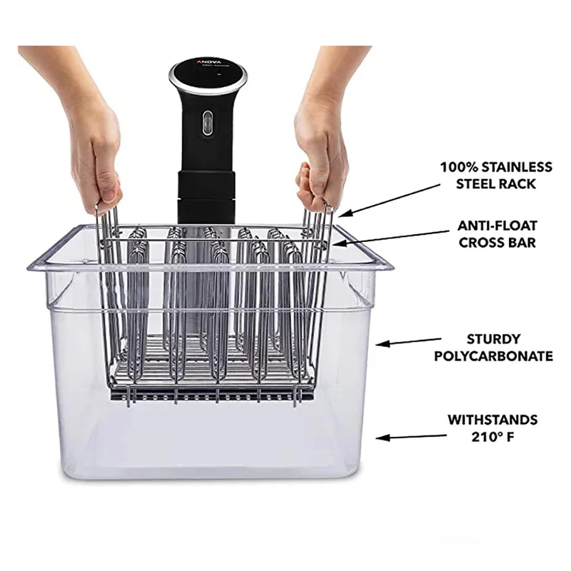 Macchina per fornelli Sous Vide Contenitore da 11 litri con cestello in acciaio inossidabile Divisori staccabili Separatore Kit fornello lento Accessori