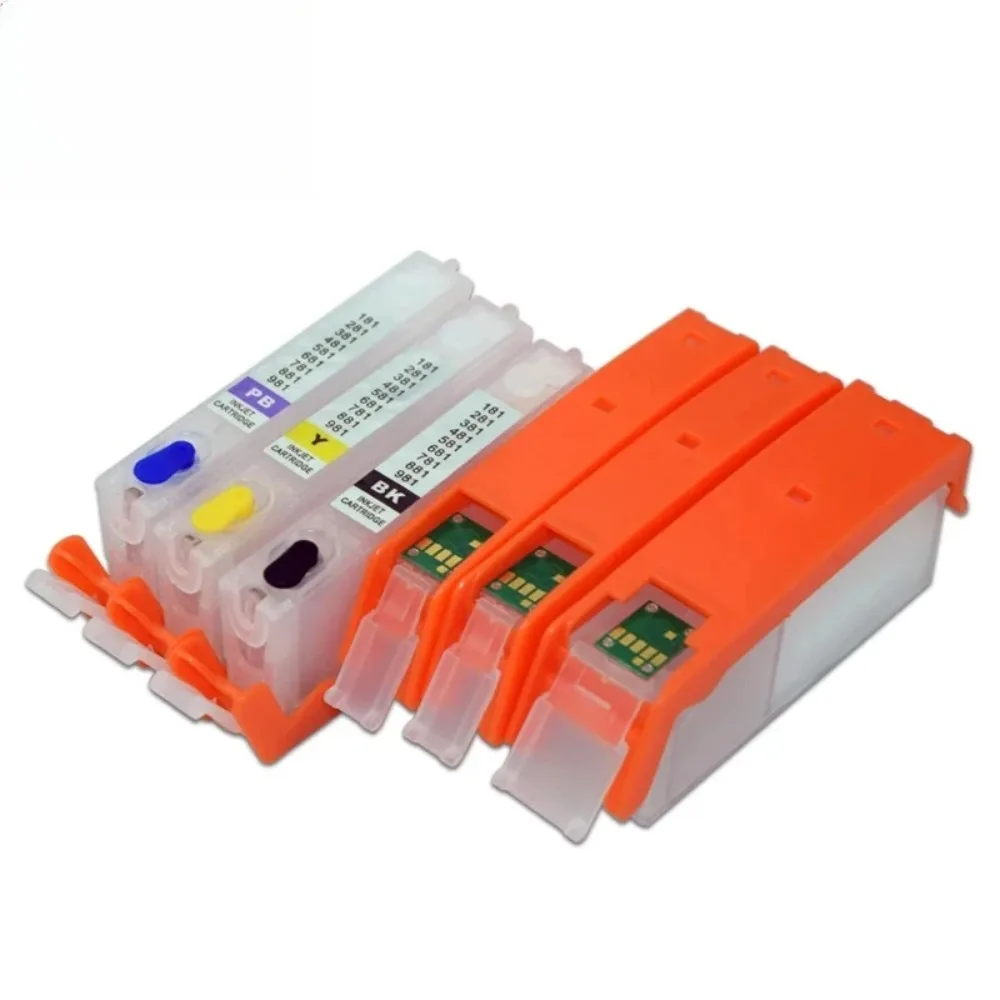 PGI 580 581 Refillable Ink Cartridge With Permanent Chip For Canon PIXMA Ts705 TR7550 TR8550 TS6150 TS8150 TS9150 TS9155 Printer