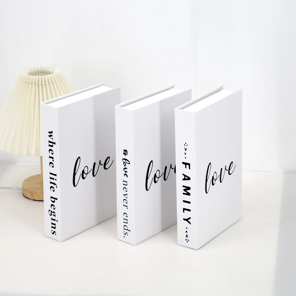 3pcs/Set Modern Fake Books Decoration White Color Simulation Book Home Decor Club Hotel Model Living Room Props Books Decor