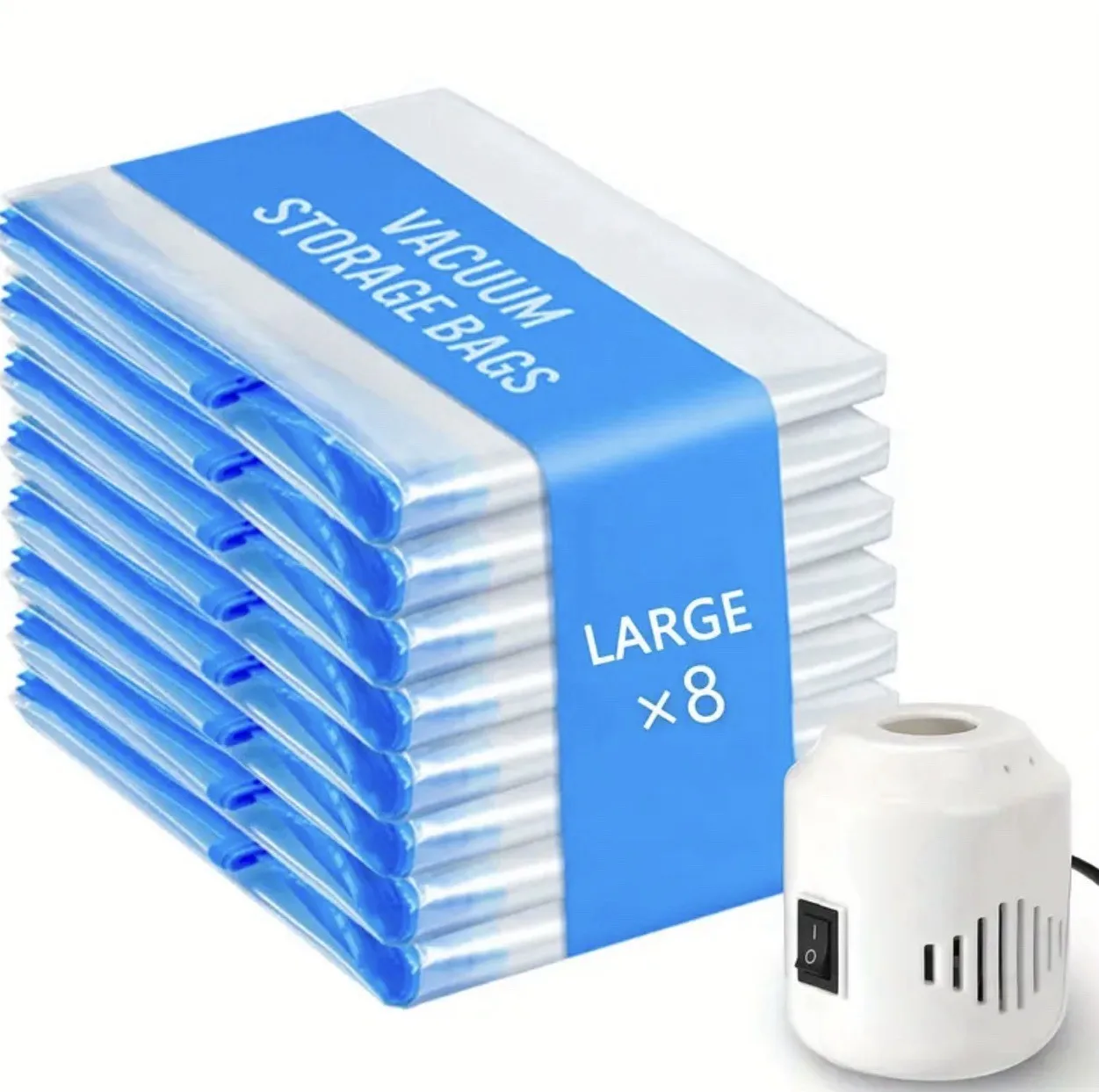 

8 Pack Vacuum Storage Bags Space Saver Compression Bags for Clothes & Bedding