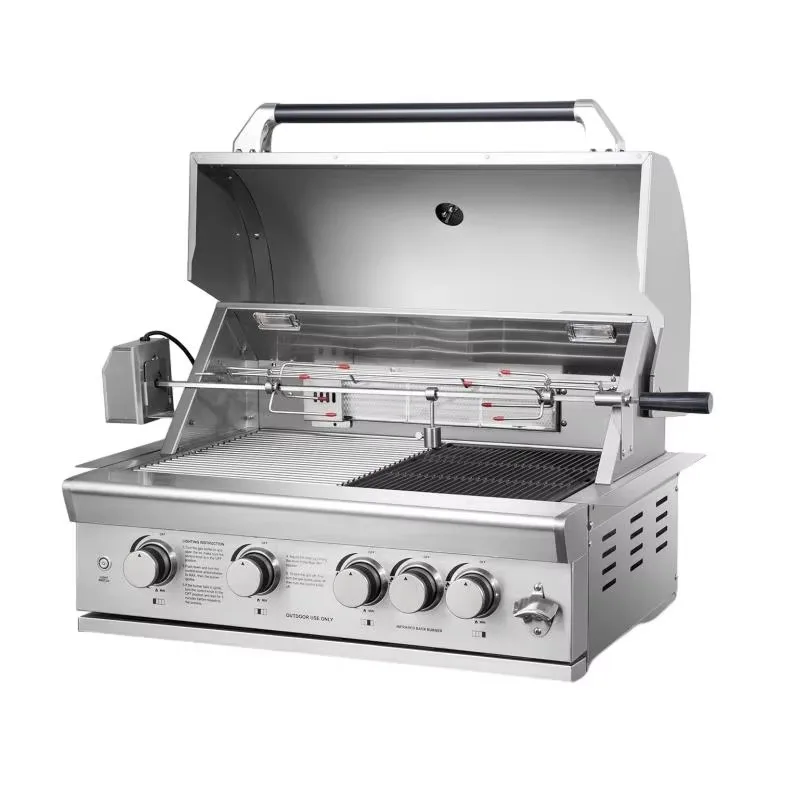 304 Stainless Steel Heavy Duty Multifunction Gas Charcoal Double Use Barbeque Grill Outdoor Kitchen Built Bbq Gas Grills Stove