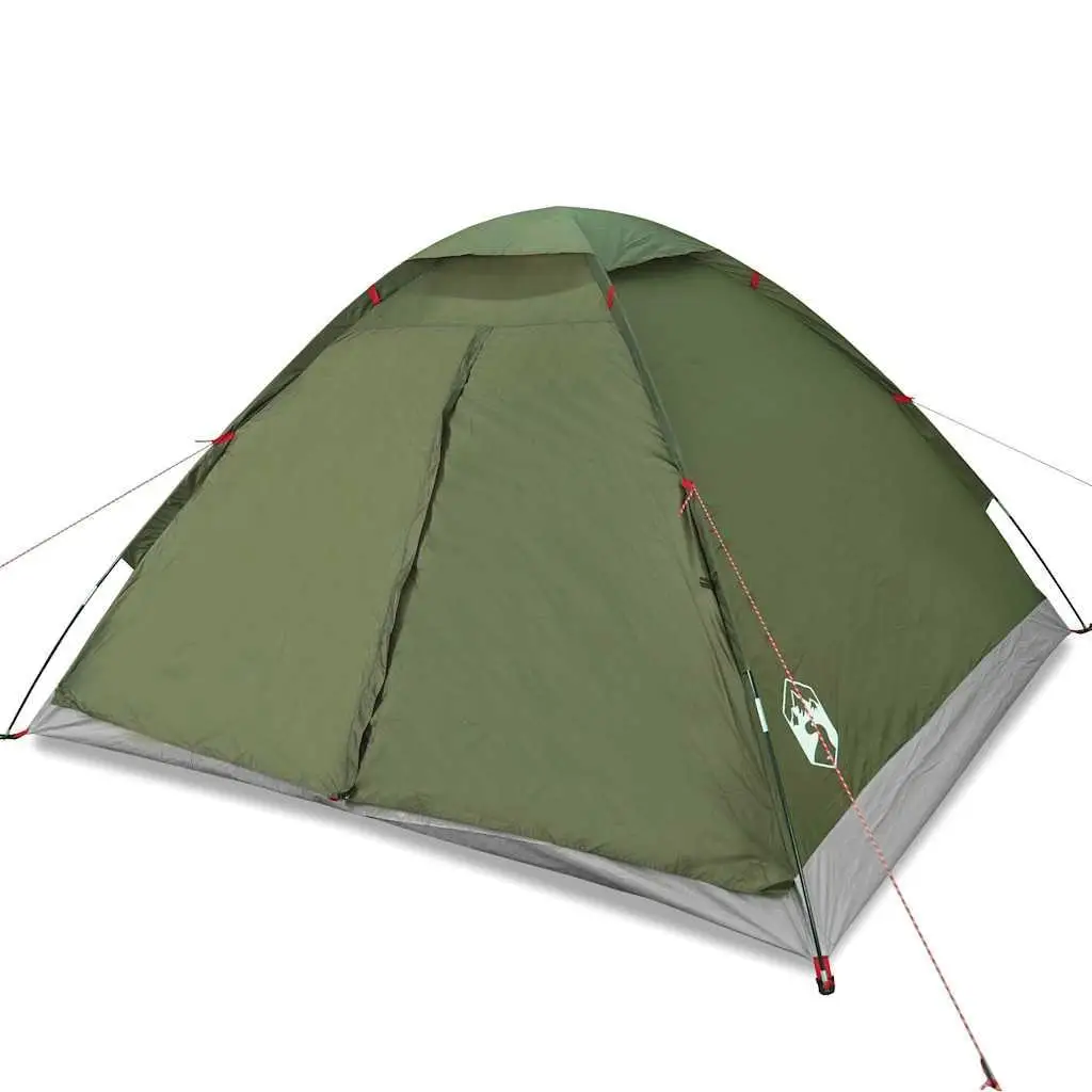 Waterproof Olive Green Dome Tent for 4-Person Camping - Durable & Easy Setup