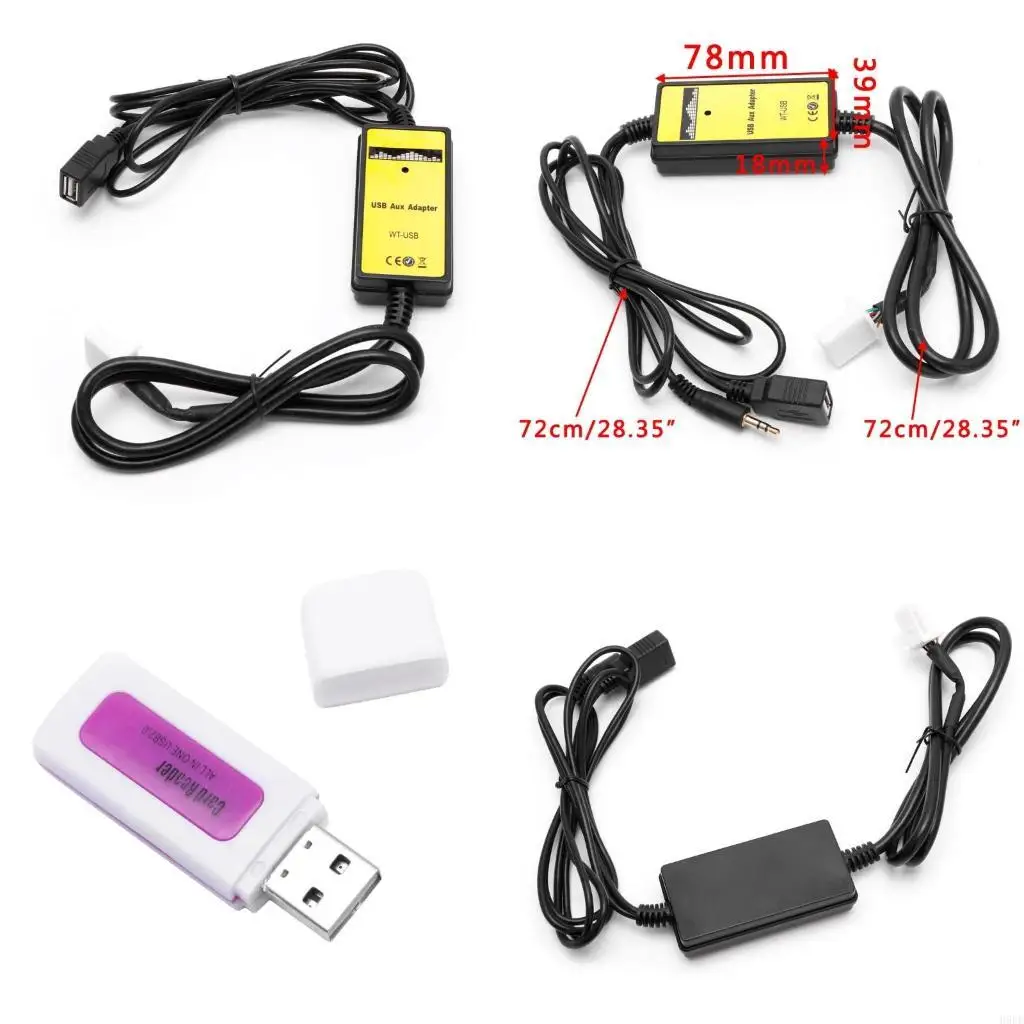 

Автомобильный аудиоадаптер для смены компакт-дисков, MP3-интерфейс, AUX USB-кабель для передачи данных, 2x6Pin для H9EE