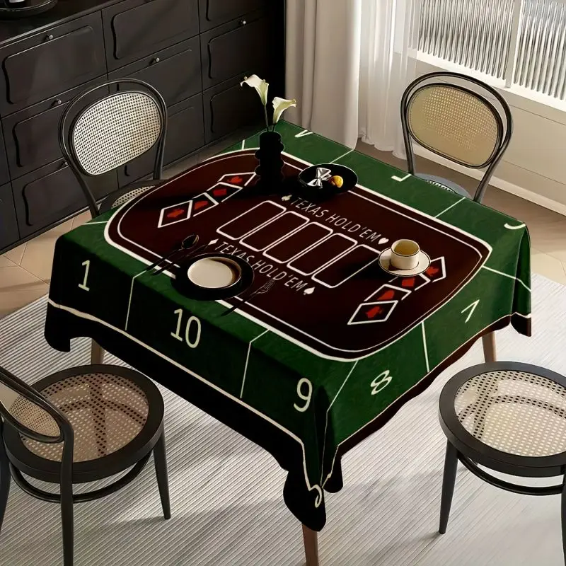 VIKAMA Retro Texas Hold'em Table Mat Waterproof and Anti Slip Table Game Tablecloth Chess Room Party Decoration