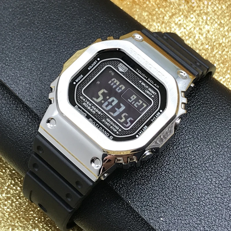 Resin Watch Accessories For Casio G-Shock GMW-B5000 Stainless Steel Hoop Strap Men\'s Waterproof Gmw b5000 Bracelet Watch Band