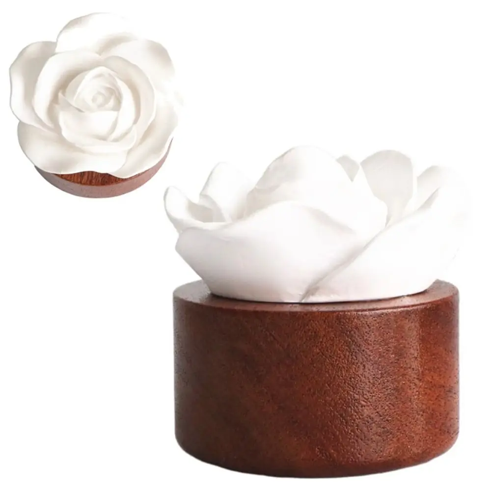 

Wooden Base Flower Aromatherapy Diffuser Handmade Portable Car Air Fresheners Decorations Non-Electric Flower Ornaments
